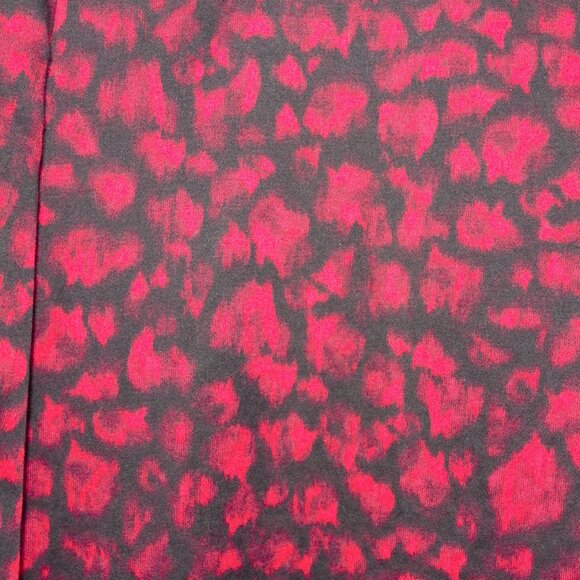 INC Cherry Red and Black Forest Fairy Leopard Print Skirt with Pockets Size 12 - Picture 3 of 4
